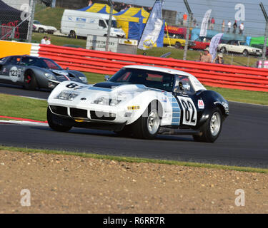 John Dickson, Neil Merry, Chevrolet Corvette, FIA, Masters Historic Sports Cars, Silverstone Classic 2014, les voitures de course classique, endurance, FIA, Banque D'Images