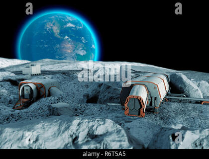 Base lunaire, avantposte spatial. Première colonie sur la lune