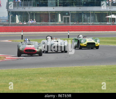 Nick Wigley, Tony Bianchi, Allard Farrallac Sports Racer Mk2, Steve Brooks, Lister Jaguar, fer plat, HCH 736, Andrew Wenman, David Wenman, Lister Kno Banque D'Images