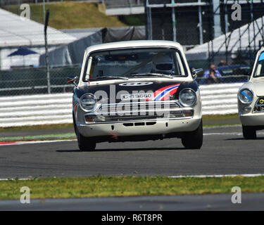 Viggo Lund, Martin Strommen, Ford Cortina Lotus, C-19660, U2TC, de moins de 2 litre de tourismes, Warwick Banks trophy, Silverstone Classic 2015, Chris Vicm Banque D'Images