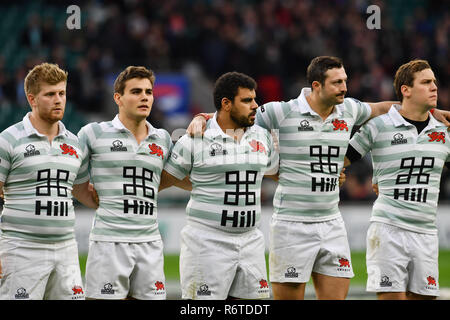 Londres, Royaume-Uni. 06 Dec, 2018. L'Université de Cambridge au match d'ouverture au cours de Varsity Match 2018 Ourfc Curufc entre v au stade de Twickenham, le jeudi, 06 décembre 2018. Londres en Angleterre. (Usage éditorial uniquement, licence requise pour un usage commercial. Aucune utilisation de pari, de jeux ou d'un seul club/ligue/dvd publications.) Crédit : Taka G Wu/Alamy News Crédit : Taka Wu/Alamy Live News Banque D'Images