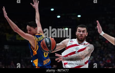 Foto Spada/LaPresse 06 dicembre 2018 Assago (MI) Italia sport basket AX Armani Exchange Olimpia Milan vs Herbalife Gran Canaria Eurolega 2018/2019 de la compagnie aérienne turque - Mediolanum Forum Nella foto : Mike James Spada Photo/LaPresse, 06 décembre 2018 Assago (MI) Italie sport basket AX Armani Exchange Olimpia Milan vs Herbalife Gran Canaria Turkish Airlines Euroleague 2018/2019 - Mediolanum Forum dans le pic : Mike James Banque D'Images