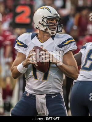 San Francisco, Californie, USA. Août 30, 2012. San Diego Chargers quart-arrière Philip Rivers (17) le jeudi 30 août 2012 à San Francisco, Californie. 49ers défait les chargeurs 35-3 dans un match pré-saison. Crédit : Al Golub/ZUMA/Alamy Fil Live News Banque D'Images