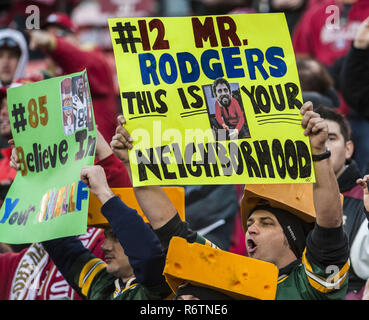 San Francisco, Californie, USA. 12 Jan, 2013. Le soutien des fans de Green Bay Packers de Green Bay quarterback Aaron Rodgers (12) le samedi à Candlestick Park de San Francisco, CA. Les 49ers défait les packers 45-31 dans les séries de division. Crédit : Al Golub/ZUMA/Alamy Fil Live News Banque D'Images