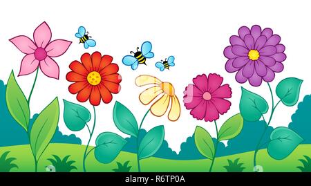 Sujet de droit 9 Fleurs Banque D'Images