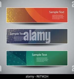Ensemble de trois en-têtes colorées ou des bannières avec Abstract design évolutif et librement en format vectoriel éditable Illustration de Vecteur