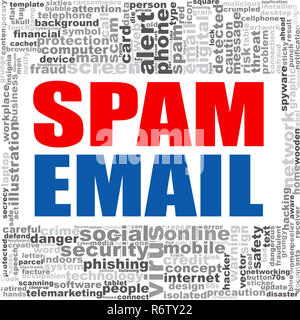 E-mail spam word cloud. Banque D'Images