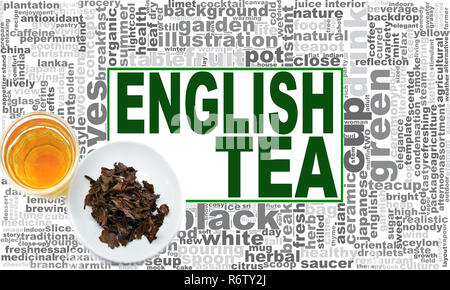 Nuage de mots de thé anglais Banque D'Images