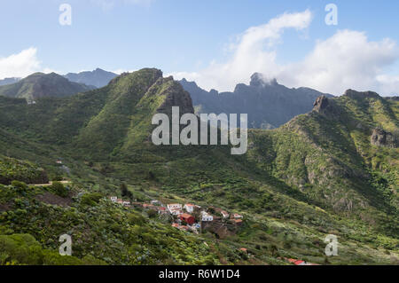 Vue du village de Las Portelas Banque D'Images