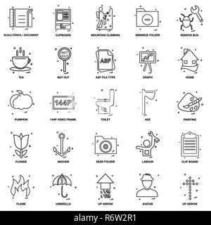 25 Concept d'entreprise Ligne Mix Icon Set Illustration de Vecteur