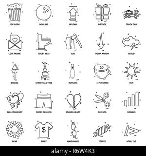 25 Concept d'entreprise Ligne Mix Icon Set Illustration de Vecteur