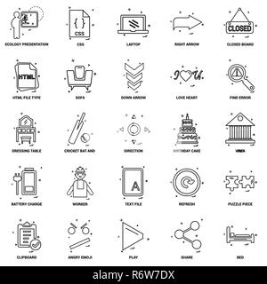 25 Concept d'entreprise Ligne Mix Icon Set Illustration de Vecteur