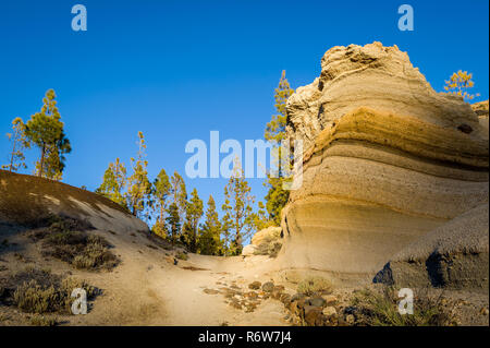 Formation lunaire Paisaje - randonnée touristique populaire destination. L'île de Ténérife, Vilaflor (Espagne). Banque D'Images