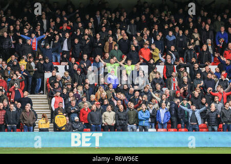 3 novembre 2018, la masse de la ville, Nottingham, Angleterre ; Sky Bet Championship, Nottingham Forest v Sheffield United ; visage dans la foule comme Sheffield United fans chanter avant le coup d'envoi, le crédit Mark Cosgrove/News Images images Ligue de football anglais sont soumis à licence DataCo Banque D'Images