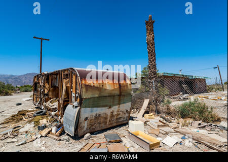 Paysage Post apocaliptic de Salton city en Californie du sud Banque D'Images