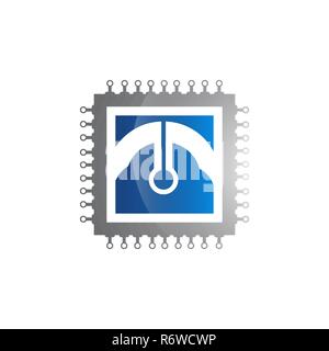 Abstract Vector Construction Modèle de conception de logo. L'identité d'entreprise. La technologie et de l'électronique unique symbole. Concept d'entreprise de démarrage Illustration de Vecteur
