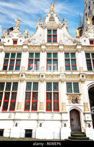 L'avant de l'ancien cabinet burgplatz sur à Bruges Banque D'Images