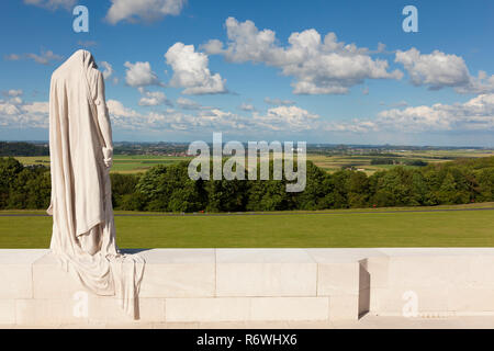 Statue dans le Monument commémoratif du Canada à Vimy, près de Givenchy-en-Gohelle, Vimy, Pas-de-Calais, Nord Pas de Calais, France Banque D'Images