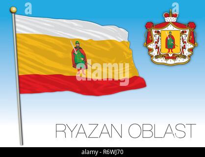 Oblast de Riazan drapeau, Fédération de Russie, vector illustration Illustration de Vecteur