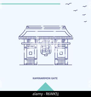 KAMINARIMON GATE skyline vector illustration Illustration de Vecteur