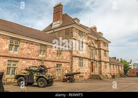 Monmouth Regimental Museum, situé sur la colline du Château de Monmouth, au Pays de Galles. Banque D'Images