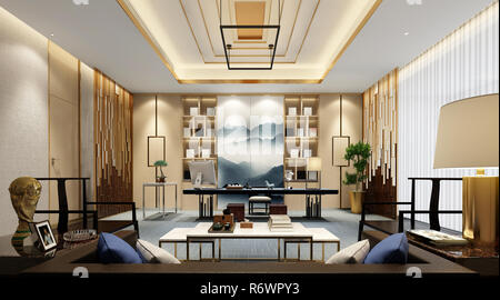 Le rendu 3D de l'espace de travail Banque D'Images