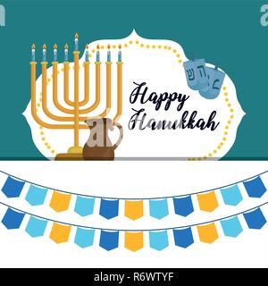 Hanukkah heureux vecteur illustration design icônes célébration Illustration de Vecteur