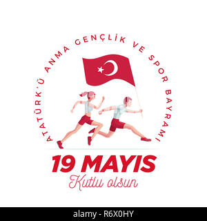 19 Mayis u'Ataturk Anma Genclik ve Spor Bayrami Banque D'Images