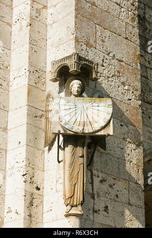 Cadran solaire dans la cathédrale de Chartres, Eure-et-Loir, centre-val de Loire, France Banque D'Images