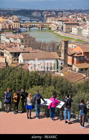 Vue aérienne verticale sur Florence, Italie. Banque D'Images