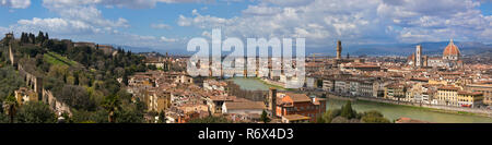 Paysage urbain panoramique horizontal sur Florence, Italie. Banque D'Images