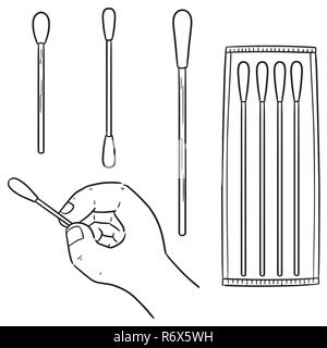 Vector set de coton-tige Illustration de Vecteur