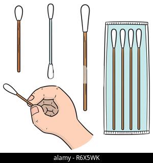 Vector set de coton-tige Illustration de Vecteur
