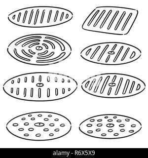 Vector set de couvrir le drain Illustration de Vecteur