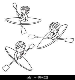 Vector set de kayak Illustration de Vecteur
