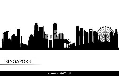 Singapore city skyline silhouette background, vector illustration Illustration de Vecteur