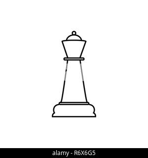 Ligne Quenn icône d'échecs. Illustration vectorielle, modèle plat. Illustration de Vecteur