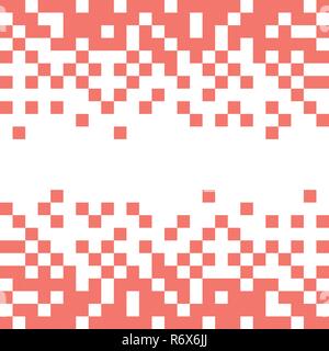 Résumé Contexte vecteur avec les pixels blancs sur la couleur corail vivant. Illustration de Vecteur