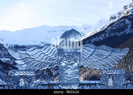 Sculpture sur glace , carnaval, Lake Louise, Alberta, Canada Banque D'Images