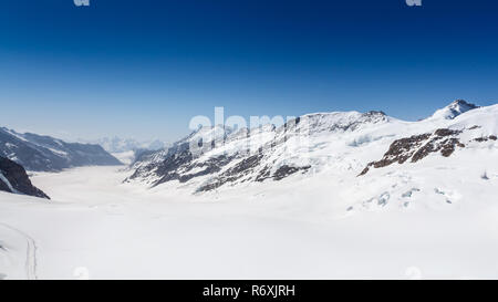 Glacier d'Aletsch dans le Jungfraujoch, Alpes, Suisse Banque D'Images