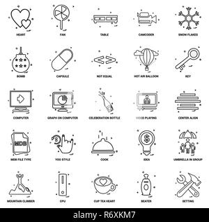 25 Concept d'entreprise Ligne Mix Icon Set Illustration de Vecteur