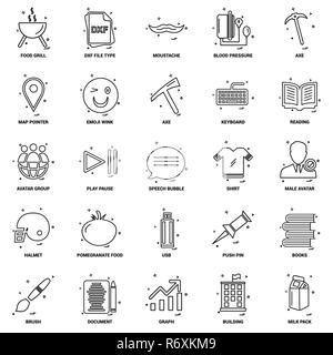 25 Concept d'entreprise Ligne Mix Icon Set Illustration de Vecteur