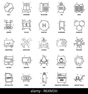 25 Concept d'entreprise Ligne Mix Icon Set Illustration de Vecteur