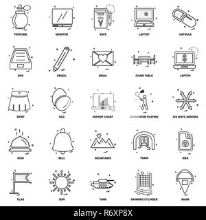 25 Concept d'entreprise Ligne Mix Icon Set Illustration de Vecteur