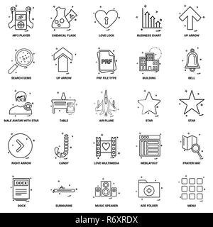 25 Concept d'entreprise Ligne Mix Icon Set Illustration de Vecteur