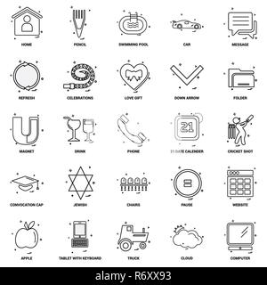 25 Concept d'entreprise Ligne Mix Icon Set Illustration de Vecteur