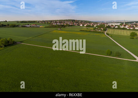 Vue aérienne sur les prés à korntal à baden wÃ¼rttemberg Banque D'Images