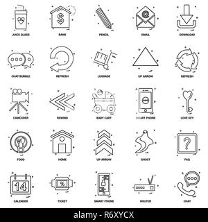 25 Concept d'entreprise Ligne Mix Icon Set Illustration de Vecteur