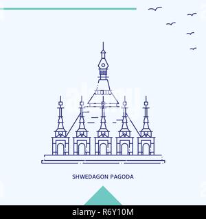 Les toits de la pagode Shwedagon vector illustration Illustration de Vecteur