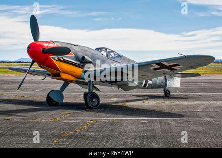 Messerschmitt Me109G à l'aérodrome Banque D'Images